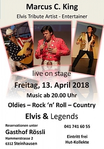 Elvis kommt am 13. April 2018